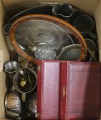 A quantity of mixed plated ware, etc.