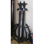 A pair of large gothic Victorian hinges