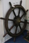 A Ship's wheel, H.124cm