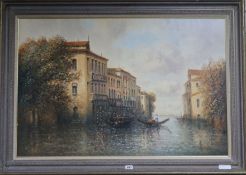 Laslo Michael Ritter (1937-2003), oil on panel, a Venetian backwater, signed, 60 x 91cm