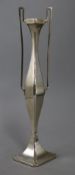 An early 20th century stylish silver two handled waisted posy vase, Williams Ltd, weighted, 28.5cm.