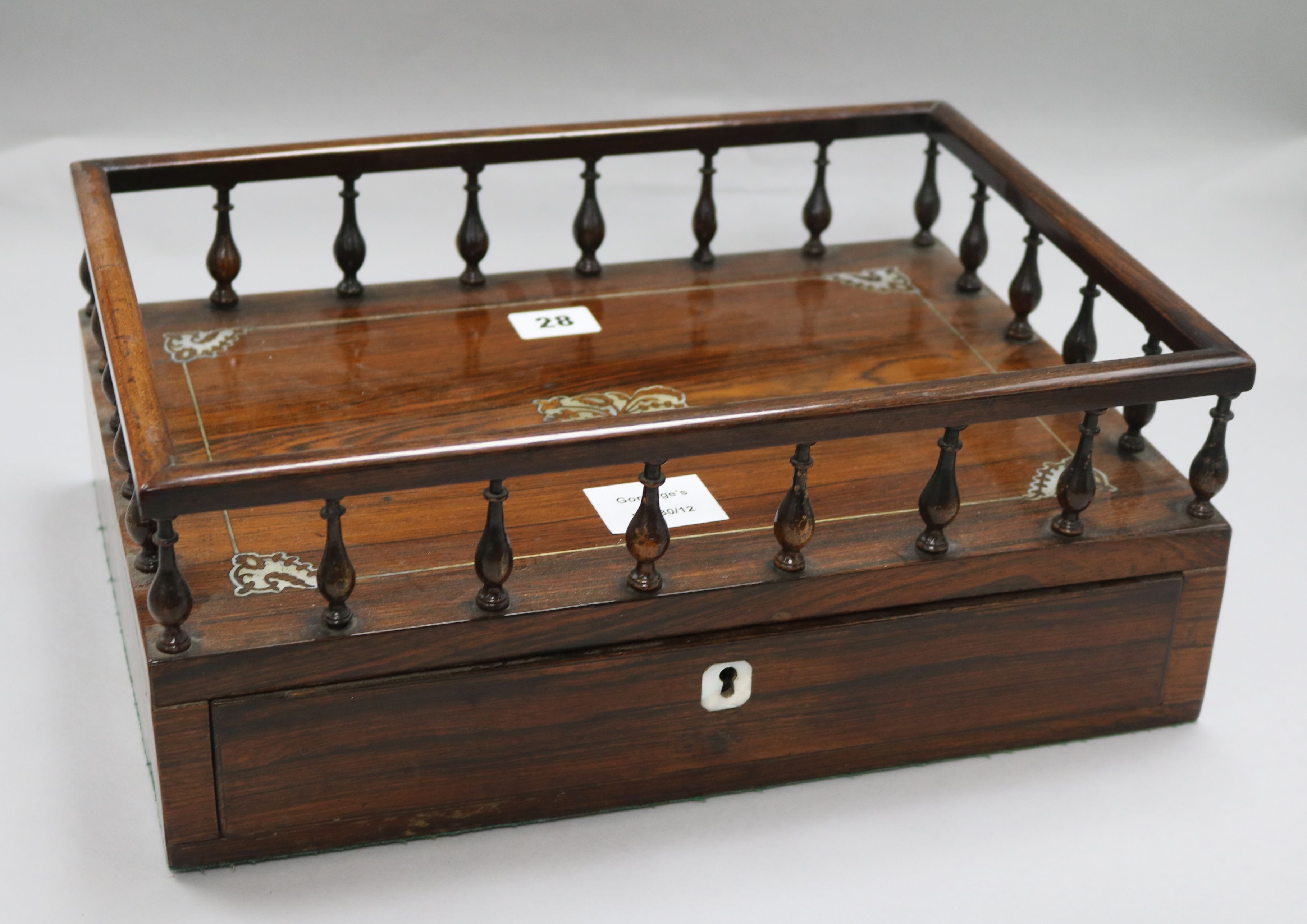 An early Victorian rosewood table top bookstand