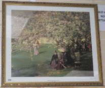 After Sir John Lavery print, Lawn Tennis Club, 57 x 67cm