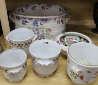 Various transfer printed and gilt decorated ewers, basins, slops pails, chamberpots, soap dishes,