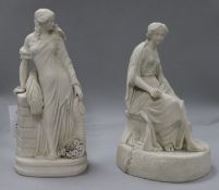A Victorian Parian figure - Venus and one other, (a.f.)