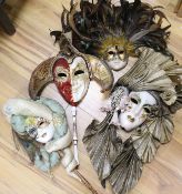 Four Masquerade masks