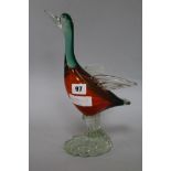 A Murano glass duck