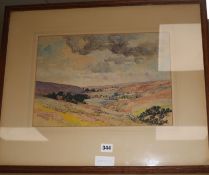 A. B. Bateman, watercolour, Commondale, label verso, 27 x 38cm