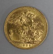 A 1925 gold full sovereign.