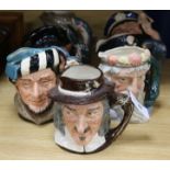 Doulton Character mugs: Neptune, Long John silver, Lobster Man, The Poacher etc