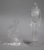 Two Lalique nude figurines,