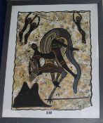 Teesa Pekkham, an aboriginal artwork, Ngalculli, 47 x 37cm