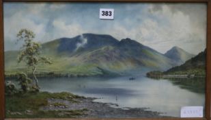 Edward H. Thompson, watercolour, A cloudy day, Bassenthwaite Lake, 26 x 45cm