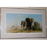 David Shepherd, print, 'The Ivory is Theirs', signed. Wallis after Nixon, coloured engraving, The