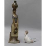 A Lladro water carrier and a Lladro duck