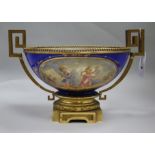 A gilt metal and hand painted bowl (a.f.)