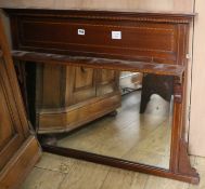 An Edwardian inlaid overmantel, W.104cm