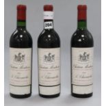 Three bottles of Chateau Montrose 1966