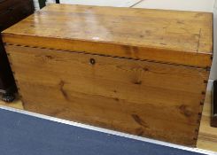 A large Columbian pine chest, W.122cm