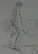 Franklin White (1892-1975)charcoal drawingStudy of a female nudeStudio sale stamp25.5 x 17.5cm