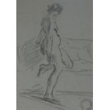 Franklin White (1892-1975)charcoal drawingStudy of a female nudeStudio sale stamp25.5 x 17.5cm