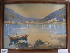 Anton Christoffel (1871-1953)watercolourSwiss lake scenesigned and dated 190422 x 31cm