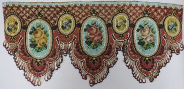 Two Victorian beadwork pelmets