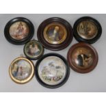 Six Victorian pot lids PLEASE NOTE a reproduction Napoleon III and Empress Eugenie pot lid