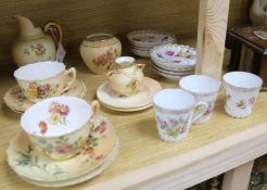 A collection of Worcester blush ceramics and a Dresden part coffee set