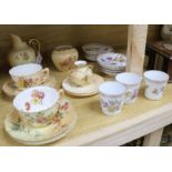 A collection of Worcester blush ceramics and a Dresden part coffee set