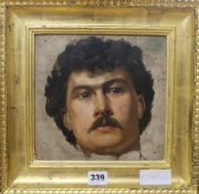 Charles Rowbotham (1856-1921)oil on canvasHead study of an Italian man20 x 21cm