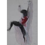 David Price, charcoal drawing of a dancer, 84 x 60cm