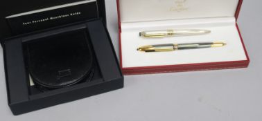 A Carter pen, Mont Blanc leather purse and pen