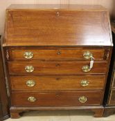 A George III mahogany bureau, W.95cm