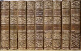 Thackeray, William Makepeace - The Works, 13 vols, 8vo, half calf, London 1886