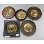 Five Victorian pot lids