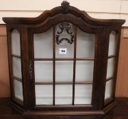 A Dutch style walnut table top glazed display cabinet with canted sides, W.72cm