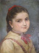 Adeline Chevallier (19th C.)oil on canvasPortrait of a young ladysigned and dated 188933 x 24cm.,