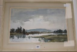 Edward Wesson (1910-1983) watercolour, Chichester harbour, signed, 31.5 x 50cm