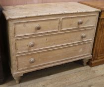 A bleached pine rectangular chest, W.117cm