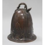 A Japanese bronze temple bell, c.1900