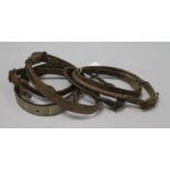 A Victorian inscribed dog collar and other collars