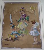 George NealwatercolourPixies and a fairy35 x 27.5cm., unframed