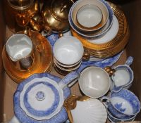 A Royal Worcester Tea Set, a Spode "Camilla" tea set and mixed Victorian breakfast cups etc.