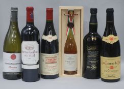 Six mixed wines etc. including Italian Targa Reserva, 1989, Tokaji Aszu, 2008 and Chateau Verdignan,