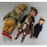 A felt gnome and two other dolls,