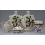 Two Limoges pots, Belleek and other ceramics