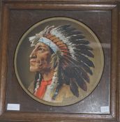 An American Indian advertising sign - 'Hardest and Sharpest', 35 x 35cm