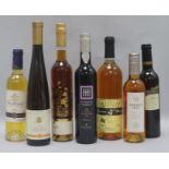 Six assorted dessert wines including two half bottles of Sauternes, 2009 and Hermits Hill, 2008