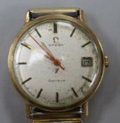 A gentleman's Omega manual wind watch, with date aperture.